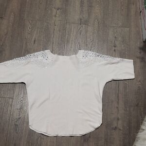 Chic Cream Lace Women's Blouse